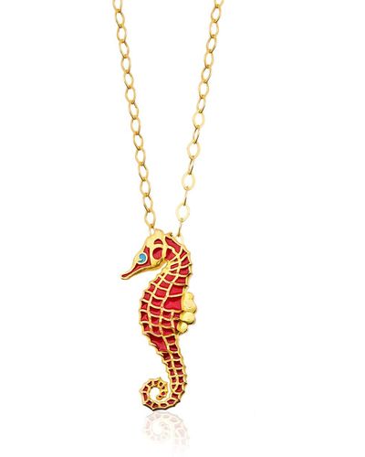 Milou Jewelry Seahorse Necklace - Red