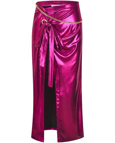 Amy Lynn Laetitia Pink Chain Wrap Skirt