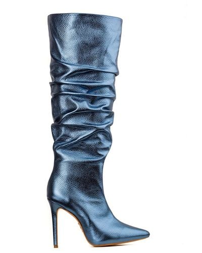 Ginissima Metallic Leather Eva Boots - Blue