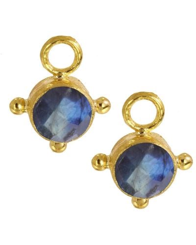 Ottoman Hands Kaia Labradorite Stud Earrings - Blue