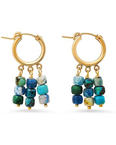 Soul Journey Jewelry Aegean Sea Hoop Earrings - Blue