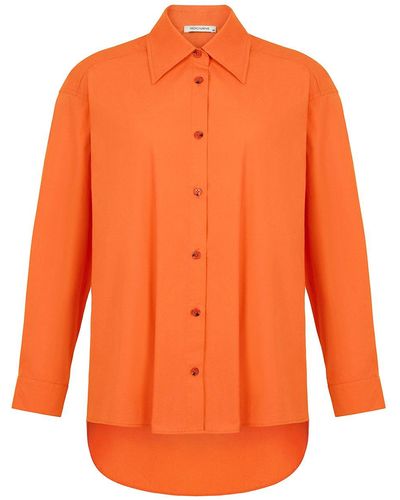 Nocturne Orange Printed Oversized Shirt