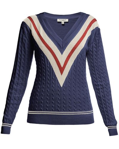 Rumour London Wimbledon Cashmere Sweater - Blue