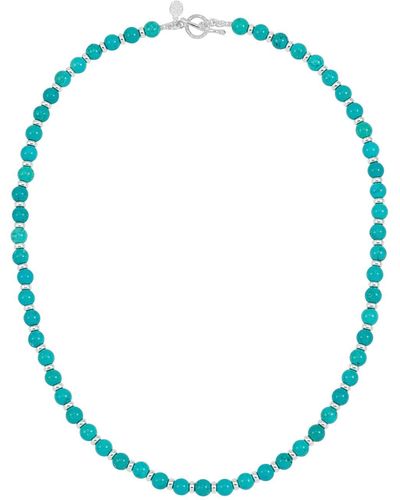 Dower & Hall Green Turquoise Halo Necklace - Blue
