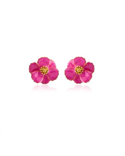 Milou Jewelry Fuchsia Pink Petite Flower Earrings