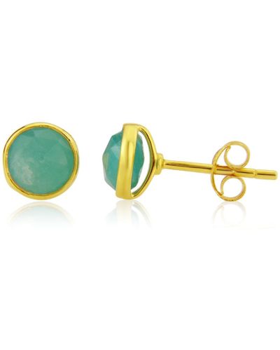 Auree Savanne Gold Vermeil & Amazonite Stud Earrings - Green
