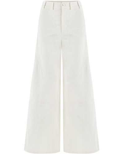 Nocturne Contrast Top Stitching Pants-ecru - White