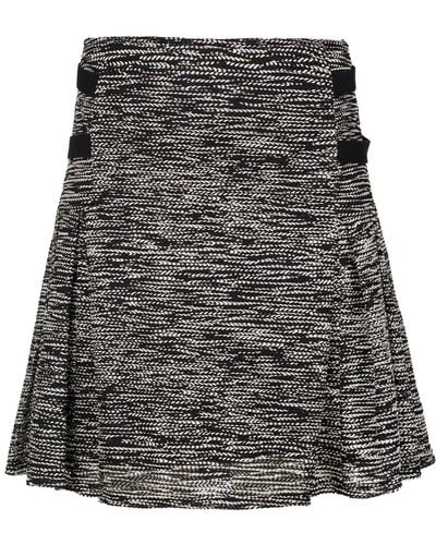 Conquista & White Knit Skater Style Skirt - Gray