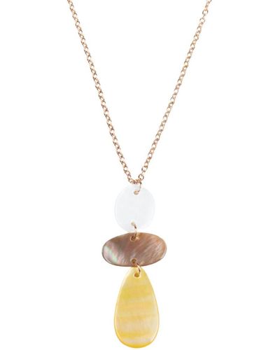 LIKHÂ Tricolor Mother-of-pearl Raindrop Necklace With Rose Gold Chain - Metallic