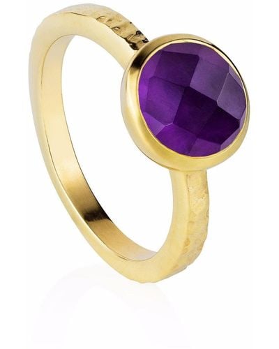 Neola Estella Gold Stacking Ring With Purple Amethyst - Multicolour