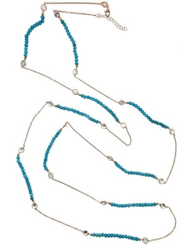 Cosanuova Long Turquoise Necklace - Metallic