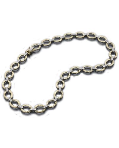 Genevive Jewelry Dark Sterling Silver Chain Necklace - Metallic