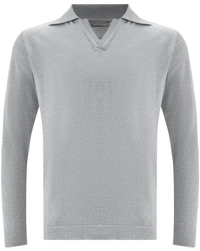 Peraluna Polo Neck Fine Knitwear Pullover - Gray