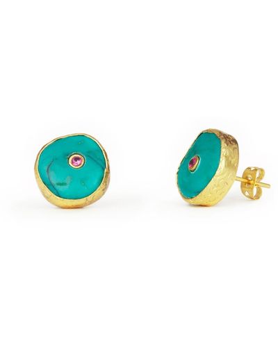 Ottoman Hands Amalfi Turquoise Stud Earrings - Multicolour
