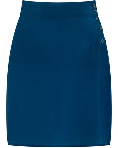 Sophie Cameron Davies Teal Silk Skirt - Green
