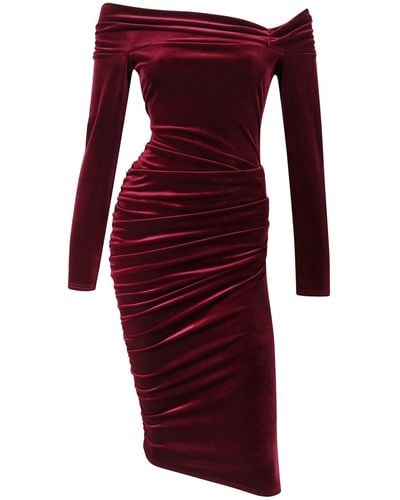 Me & Thee Kiss Of Death Velvet Dress - Red