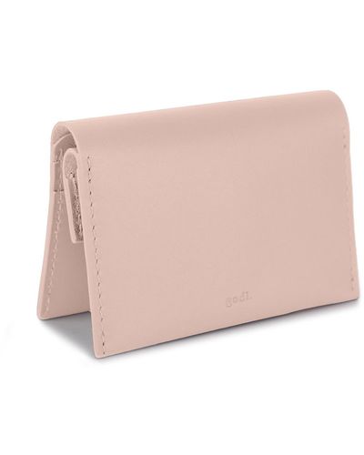 godi. Handmade Leather Coin & Card Wallet - Pink