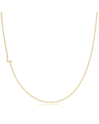 Maya Brenner 14k Asymmetrical Pavé Letter Necklace - Metallic
