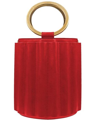 ALKEME ATELIER Water Metal Handle Bucket Bag - Red