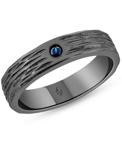 SALLY SKOUFIS Corrente Ring With Natural Sapphire In Premium Black Rhodium