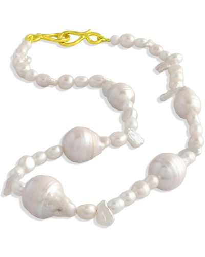 Arvino Pratapgari Uneven Pearl Necklace - Metallic
