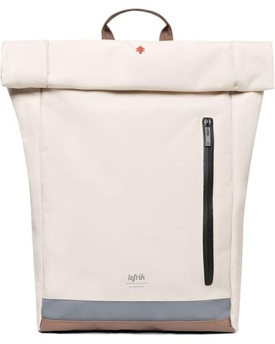 Lefrik Neutrals Roll Top Reflective Backpack Ecru - White