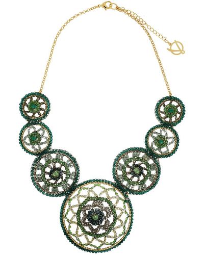 Lavish by Tricia Milaneze Forest Green Mix Lux Maxi Handmade Crochet Necklace