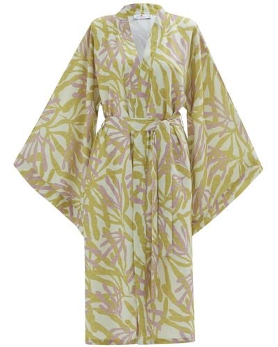 Peraluna Akira Satin Kimono - Green