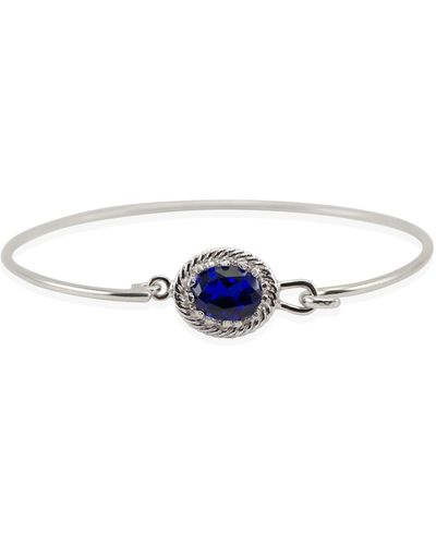 Vintouch Italy Luccichio Ss Blue Agate Cuff Bracelet