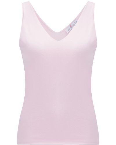 Peraluna Ruby Top V-neck Fine Knit Tank Top In Pink