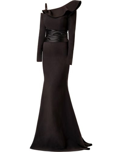 Tia Dorraine Magical Night Evening Dress With Satin Belt - Black