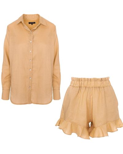 Framboise Neutrals Set Sahara Shirt + Trousers - Natural