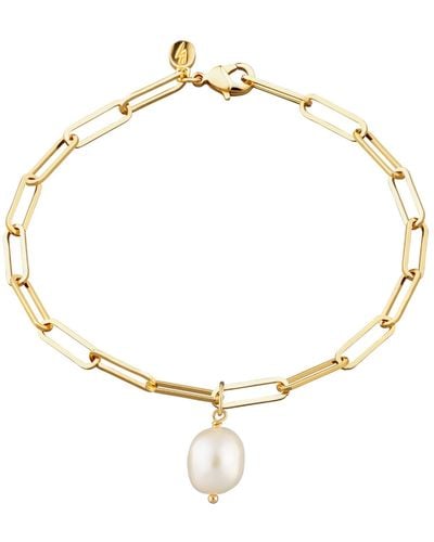 Scream Pretty Long Link Bracelet With Baroque Pearl - Metallic