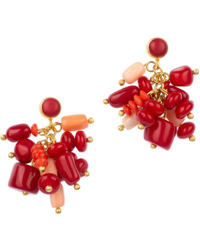 Bonjouk Studio Coral Coral Earrings - Red