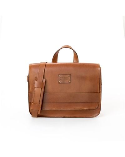 THE DUST COMPANY Leather Messenger In Cuoio - Brown