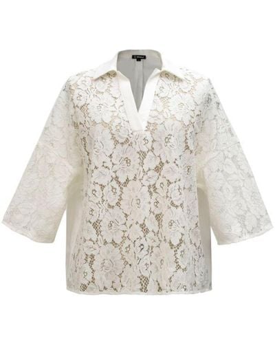 Smart and Joy Lace And Cotton Blouse - White