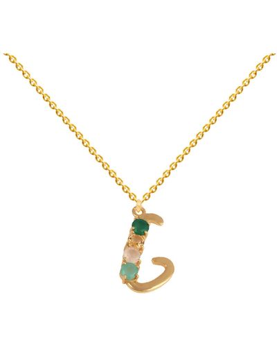 Lavani Jewels Multicolored Initial G Necklace - Metallic