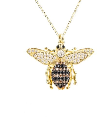 LÁTELITA London Honey Bee Pendant Necklace - Metallic
