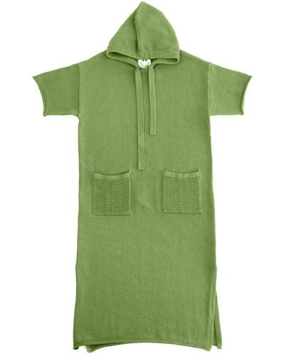 Zenzee Cotton Hoodie Dress - Green