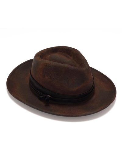 Justine Hats Unique Crafted Fedora Hat - Brown