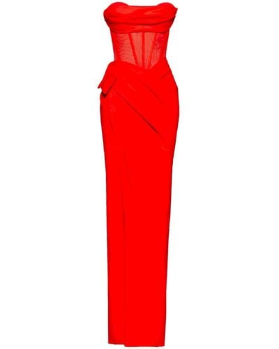 Angelika Jozefczyk Palermo Corset High Slit Gown - Red