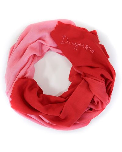 Zenzee Dangerous Embroide Cashmere Pashmina - Red