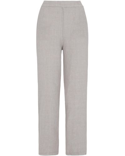 James Lakeland Wide Leg Linen Pants - Gray