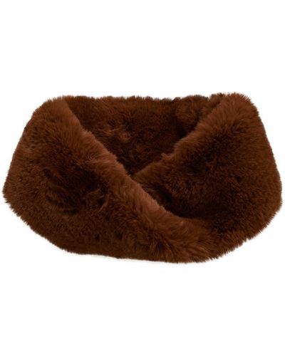 N'Onat Alexa Faux Fur Collar Round Scarf & Cuff Set In - Brown