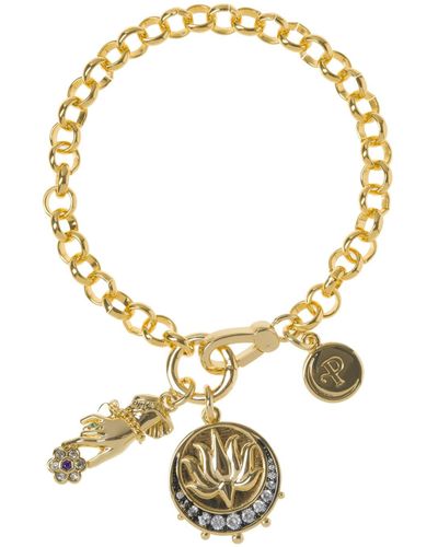 Patroula Jewellery Wise Owl Chunky Belcher Chain Bracelet - Metallic