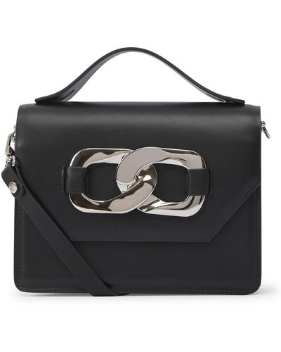 Absence of Colour Big Buckle Leather Bag - Black