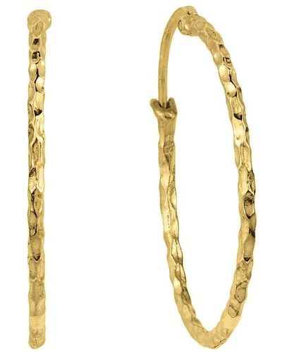 Charlotte's Web Jewellery Jodhpur Vermeil Hammered Hoop Earrings - Metallic