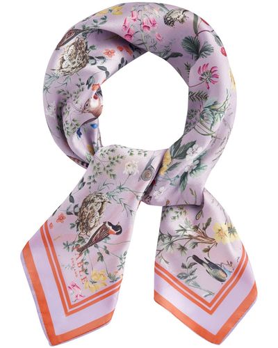 Fable England Fable Meadow Creatures Lilac Square Scarf - Purple