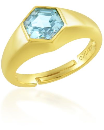 Arvino Swiss Blue Topaz Signet Ring Vermeil - Metallic