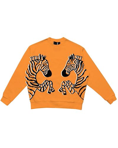 Quillattire Orange Zebra Sweatshirt